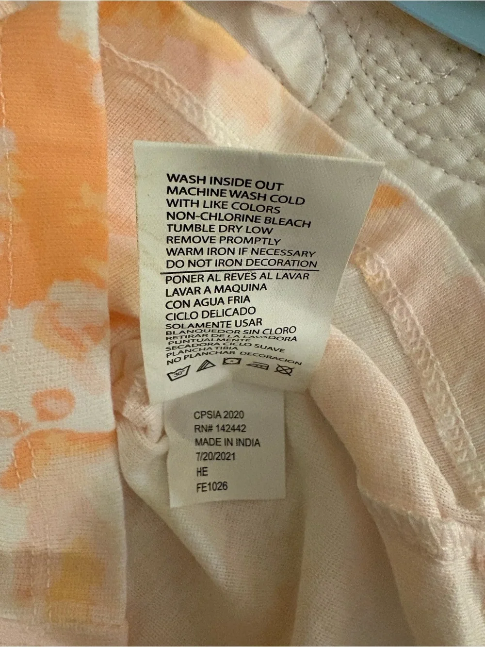 Kids Tie-Dye Orange Cream Pajama Set